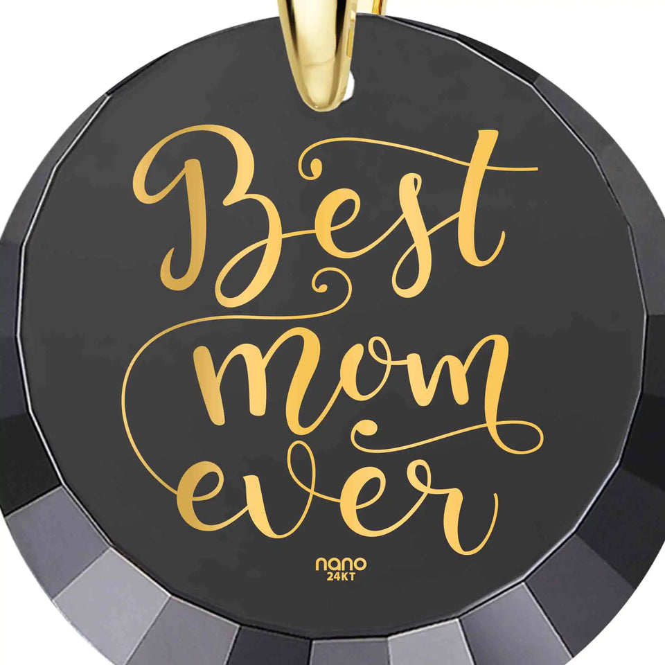 Best Mom Gold-Plated Silver Necklace 24k Gold Inscribed