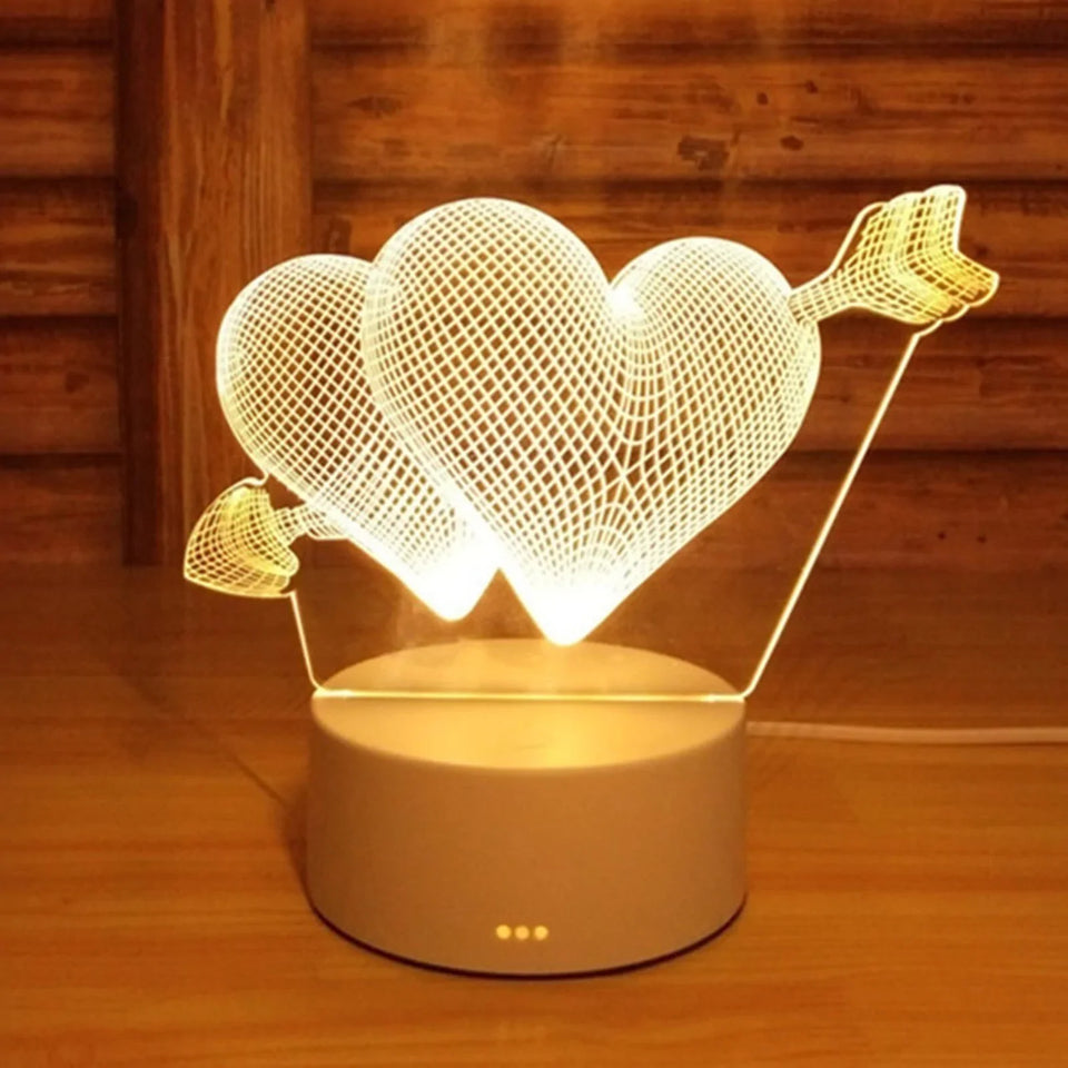 USB Acrylic I Love You 3D Night Light Lamp