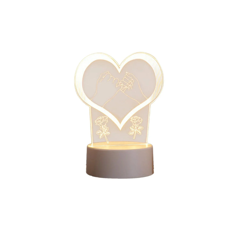 USB Acrylic I Love You 3D Night Light Lamp